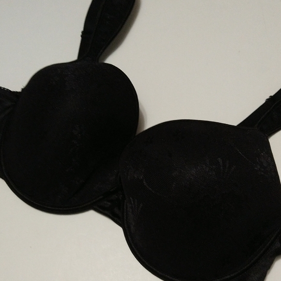 Elegant Black Floral Full Coverage Seamless Underwire Padded Bra Size 42D #1221 - Picture 3 of 13